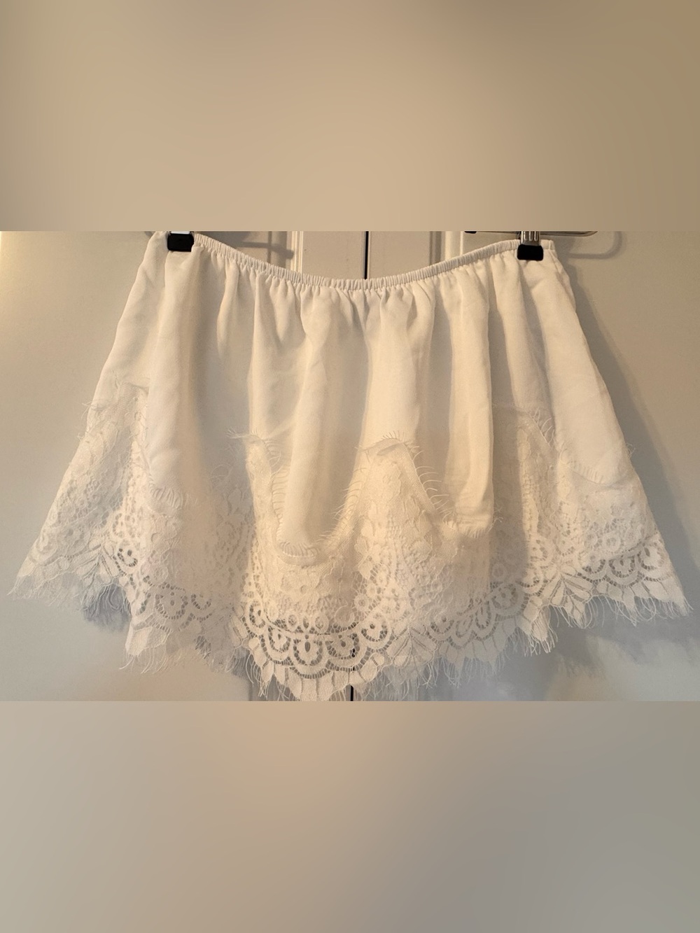 wild fable White Lace-Trim Mini Skirt